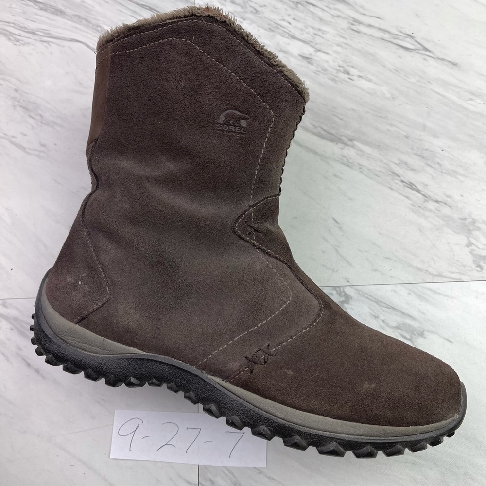 -Sorel Maribel Womens Size 9 Brown Waterproof Pull On Side Zip insulated Boots